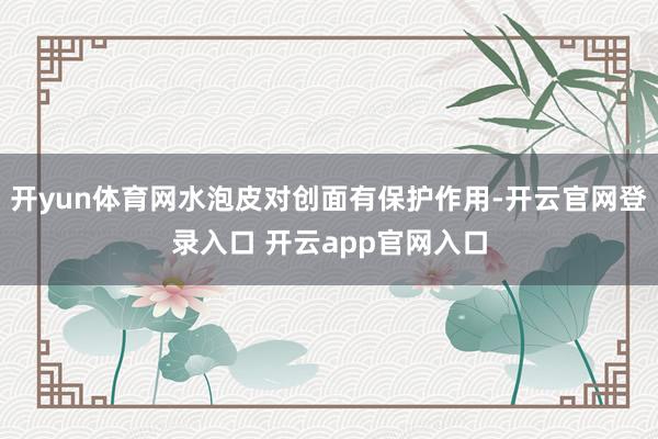 开yun体育网水泡皮对创面有保护作用-开云官网登录入口 开云app官网入口