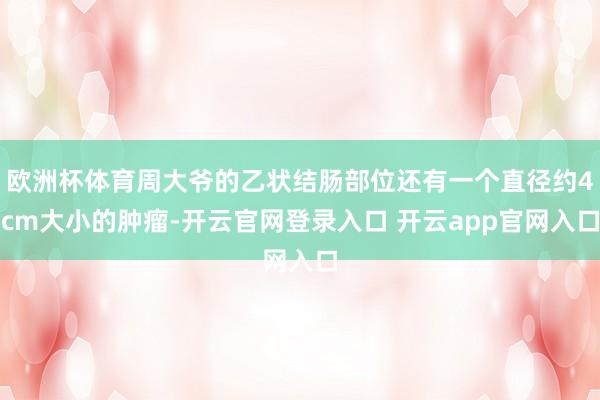 欧洲杯体育周大爷的乙状结肠部位还有一个直径约4cm大小的肿瘤-开云官网登录入口 开云app官网入口