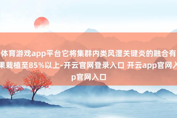 体育游戏app平台它将集群内类风湿关键炎的融合有成果栽植至85%以上-开云官网登录入口 开云app官网入口